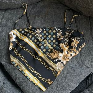 Princess Polly Scarf Tie-Back Top Chainlink Print